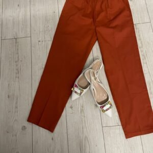 Pantaloni „Sunset Glow” – Portocaliu Vibrant, Confort și Eleganță